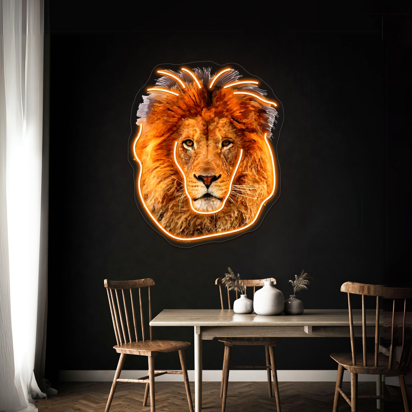 Old Lion Digital Art Painting Wall Artwork Neon Signs | Shineneon