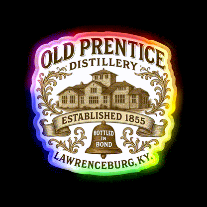 Old Prentice Distillery Whiskey Drink Bar Led Neon Sign Rgb Color