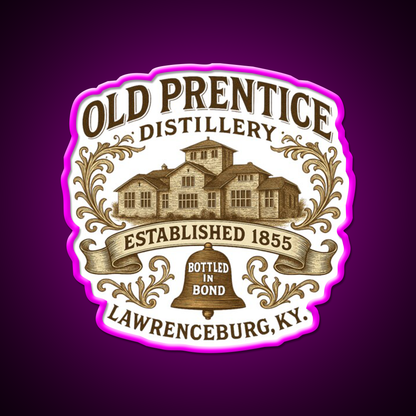 Old Prentice Distillery Whiskey Drink Bar Led Neon Sign Rgb Color