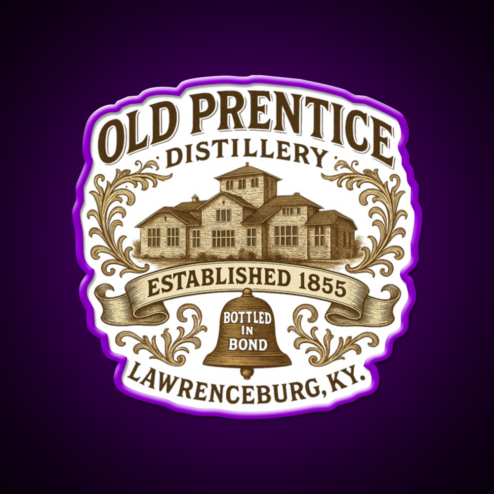Old Prentice Distillery Whiskey Drink Bar Led Neon Sign Rgb Color
