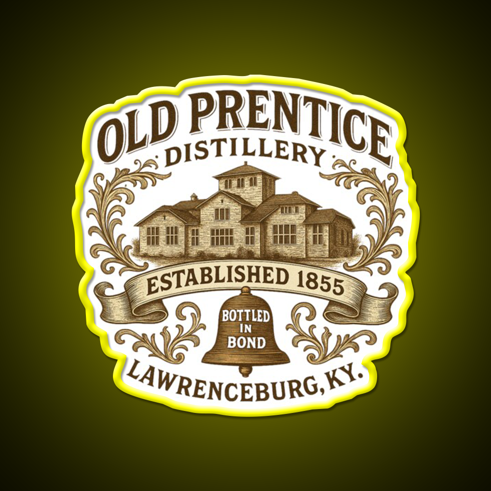 Old Prentice Distillery Whiskey Drink Bar Led Neon Sign Rgb Color