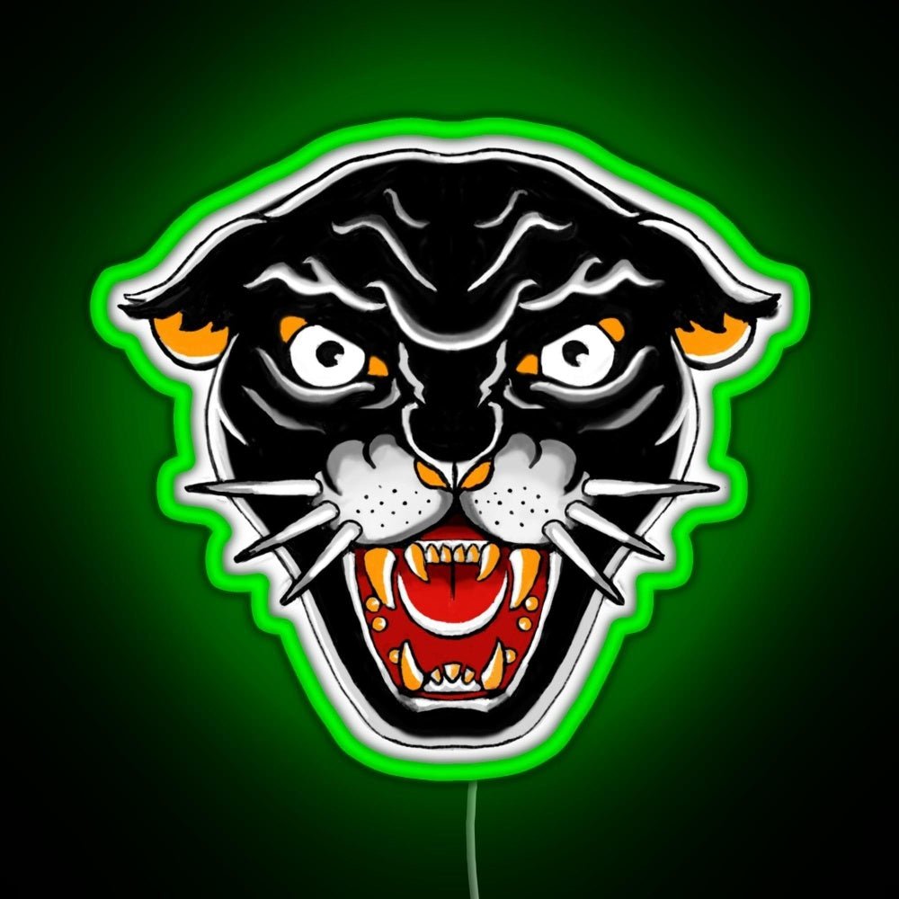 Old School Kitty Cat Orange And Black Rgb Neon Sign - Shineneon