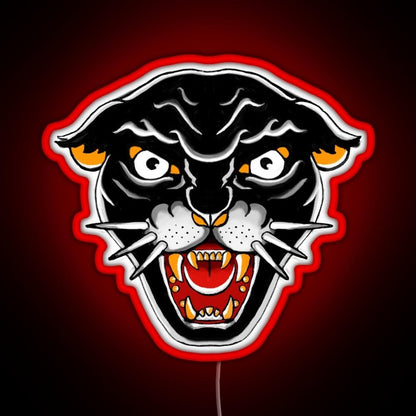 Old School Kitty Cat Orange And Black Rgb Neon Sign - Shineneon