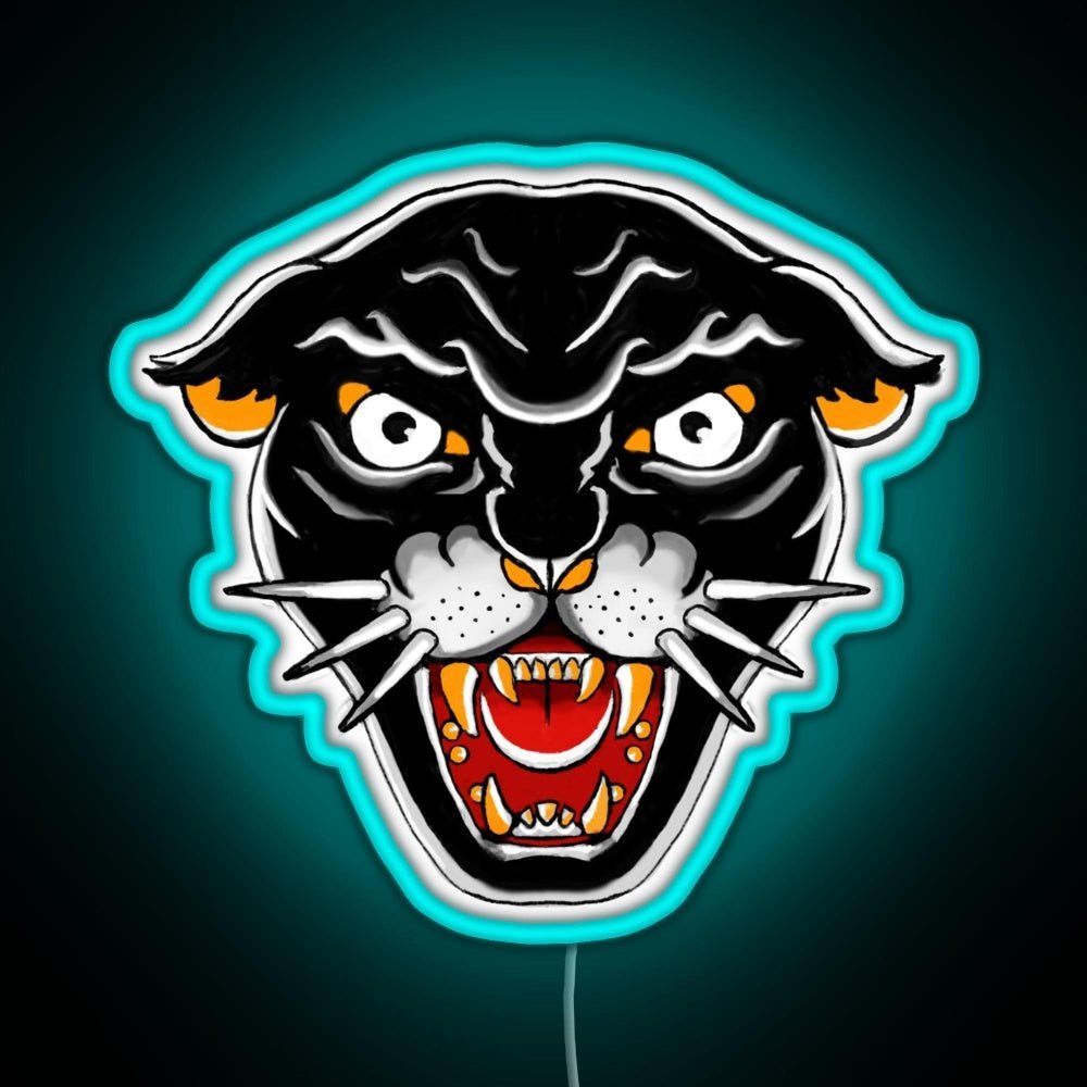 Old School Kitty Cat Orange And Black Rgb Neon Sign - Shineneon