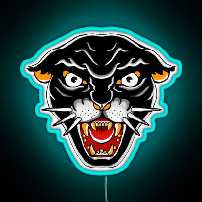 Old School Kitty Cat Orange And Black Rgb Neon Sign - Shineneon