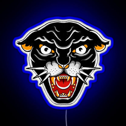 Old School Kitty Cat Orange And Black Rgb Neon Sign - Shineneon