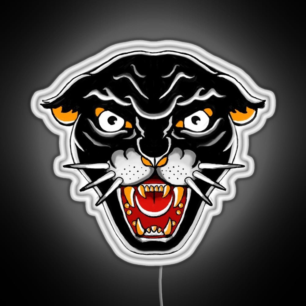 Old School Kitty Cat Orange And Black Rgb Neon Sign - Shineneon