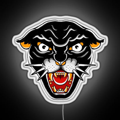 Old School Kitty Cat Orange And Black Rgb Neon Sign - Shineneon