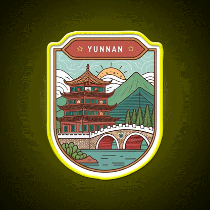 Old Town Of Lijiang Asian Cultural Led Neon Sign Wall Art Rgb Color - Custom LED neon sign front view