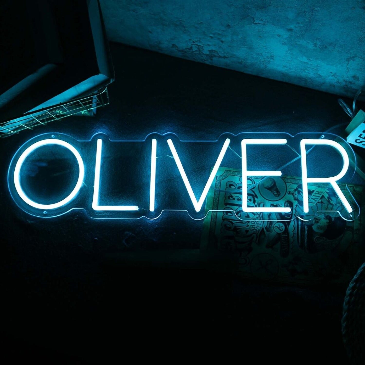 Oliver Blue Led Neon Sign - Shineneon