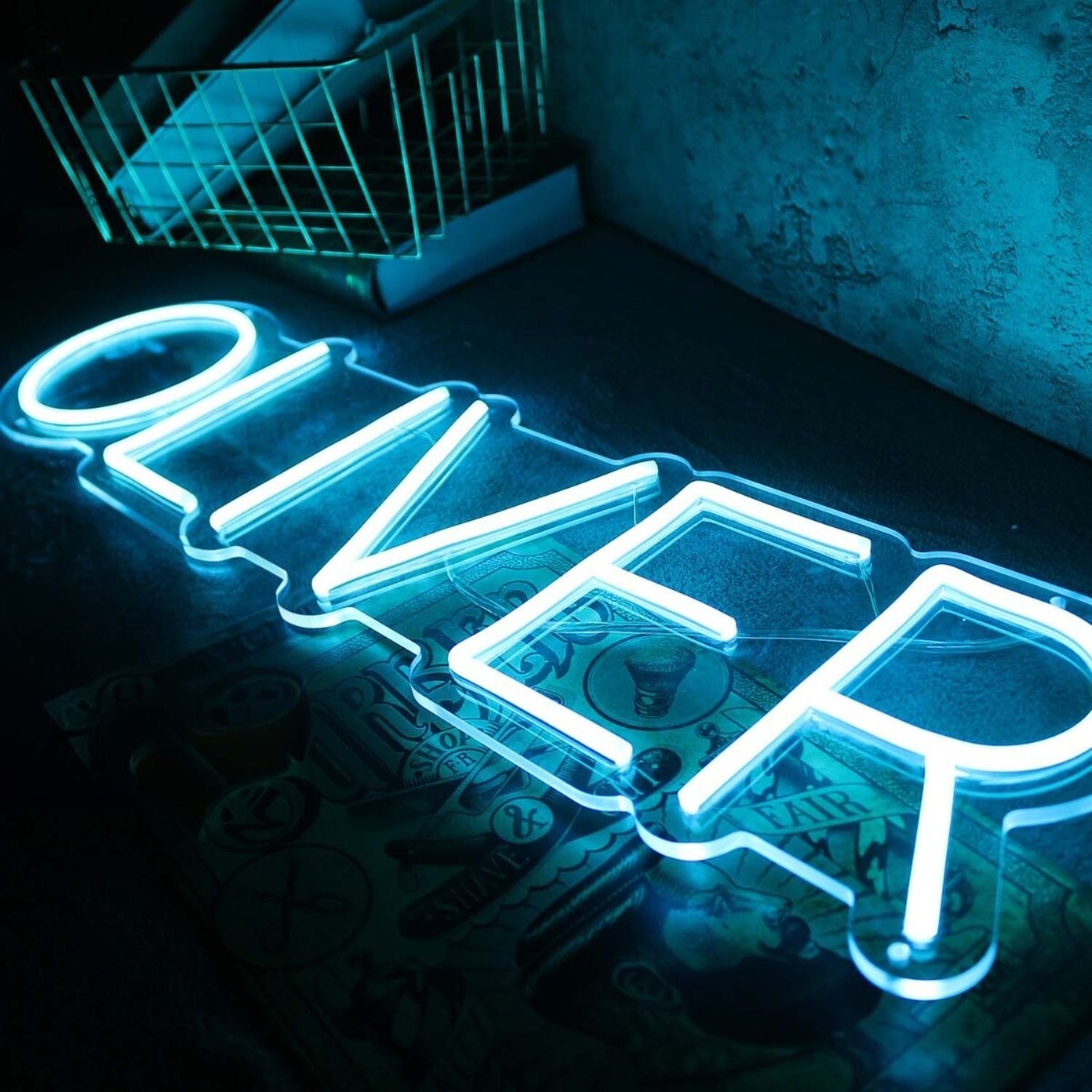 Oliver Blue Led Neon Sign - Shineneon