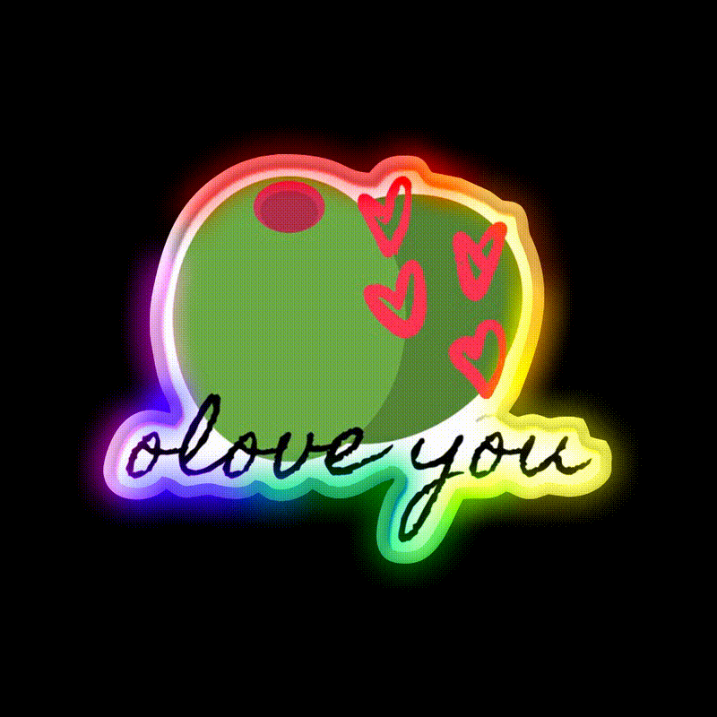 Olove You Man Cave Bar Led Neon Sign Rgb Color