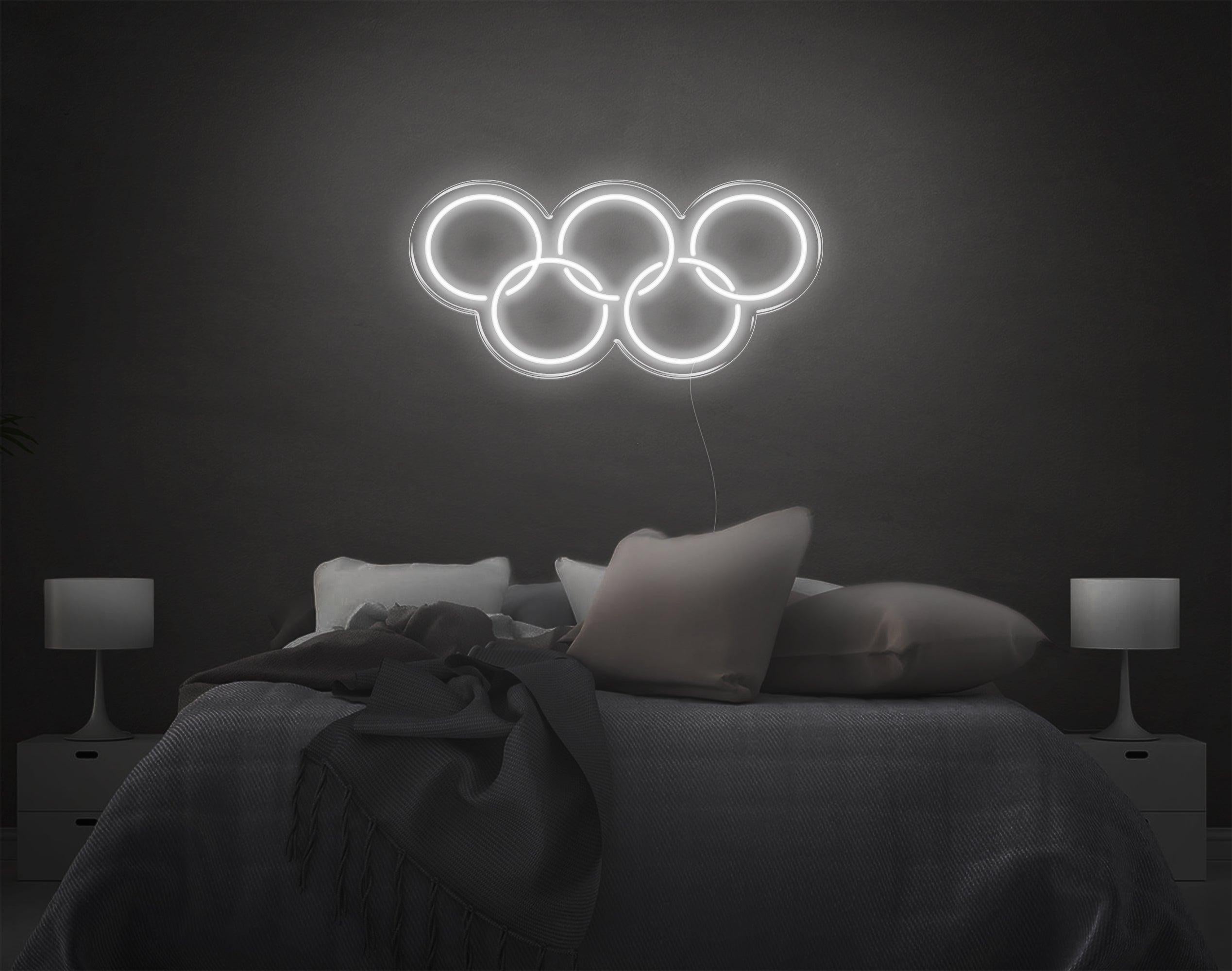Olympic Yellow Five Rings Led Neon Sign For Sports Theme Bedroom Wall Decor | Shineneon
