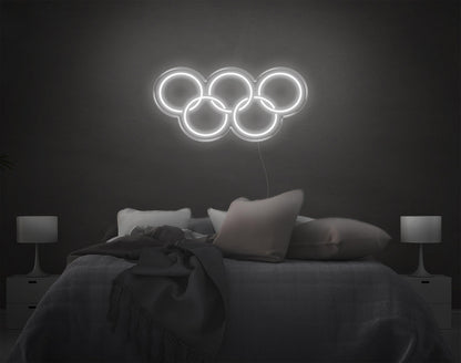 Olympic Yellow Five Rings Led Neon Sign For Sports Theme Bedroom Wall Decor | Shineneon