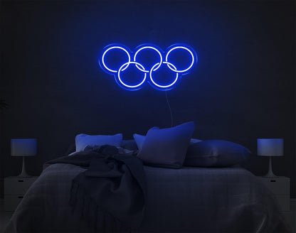 Olympic Yellow Five Rings Led Neon Sign For Sports Theme Bedroom Wall Decor | Shineneon