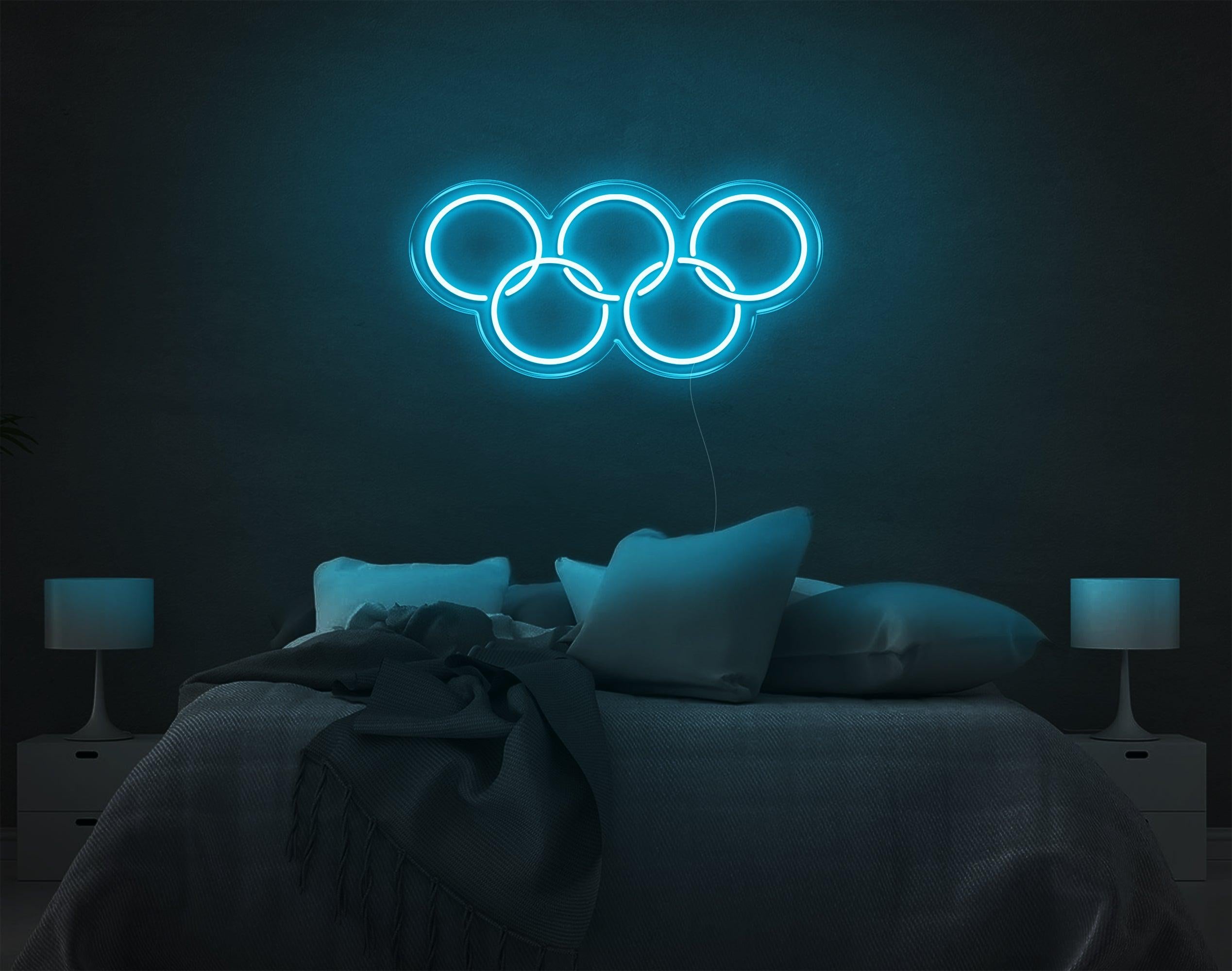 Olympic Yellow Five Rings Led Neon Sign For Sports Theme Bedroom Wall Decor | Shineneon