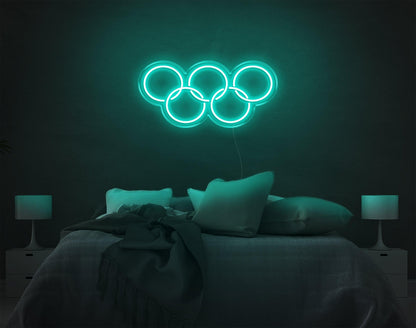 Olympic Yellow Five Rings Led Neon Sign For Sports Theme Bedroom Wall Decor | Shineneon