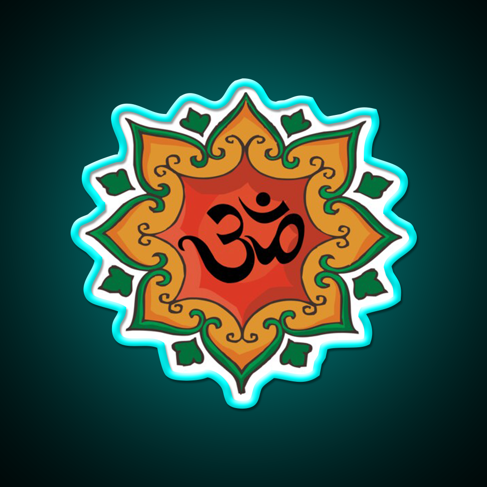Om India Hindu Hinduism Yoga Led Neon Sign For Wellness Space Rgb Color