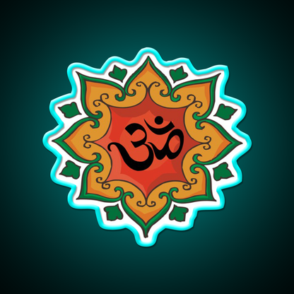 Om India Hindu Hinduism Yoga Led Neon Sign For Wellness Space Rgb Color