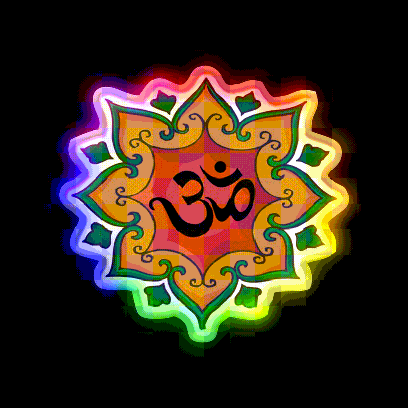 Om India Hindu Hinduism Yoga Led Neon Sign For Wellness Space Rgb Color