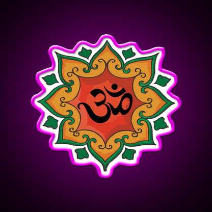 Om India Hindu Hinduism Yoga Led Neon Sign For Wellness Space Rgb Color