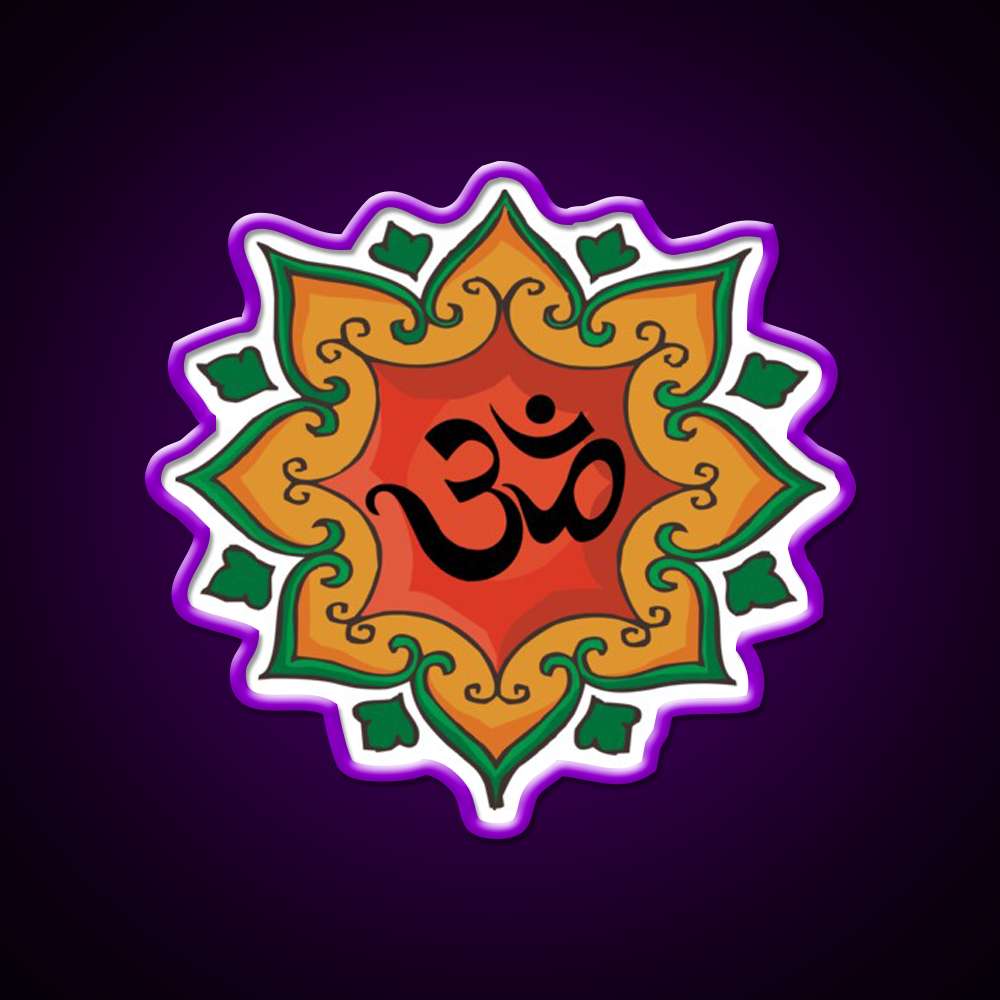 Om India Hindu Hinduism Yoga Led Neon Sign For Wellness Space Rgb Color