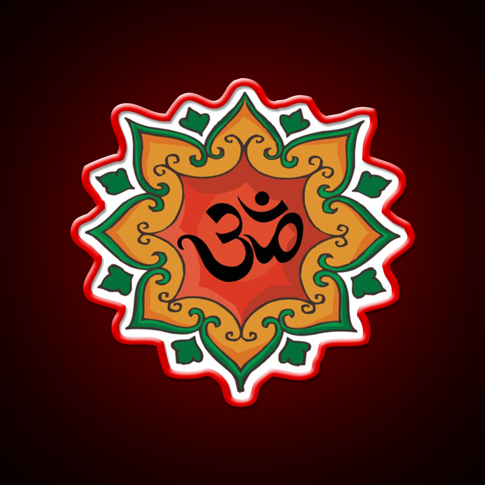 Om India Hindu Hinduism Yoga Led Neon Sign For Wellness Space Rgb Color