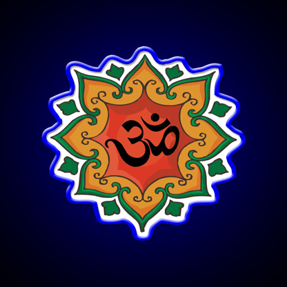 Om India Hindu Hinduism Yoga Led Neon Sign For Wellness Space Rgb Color - Shineneon