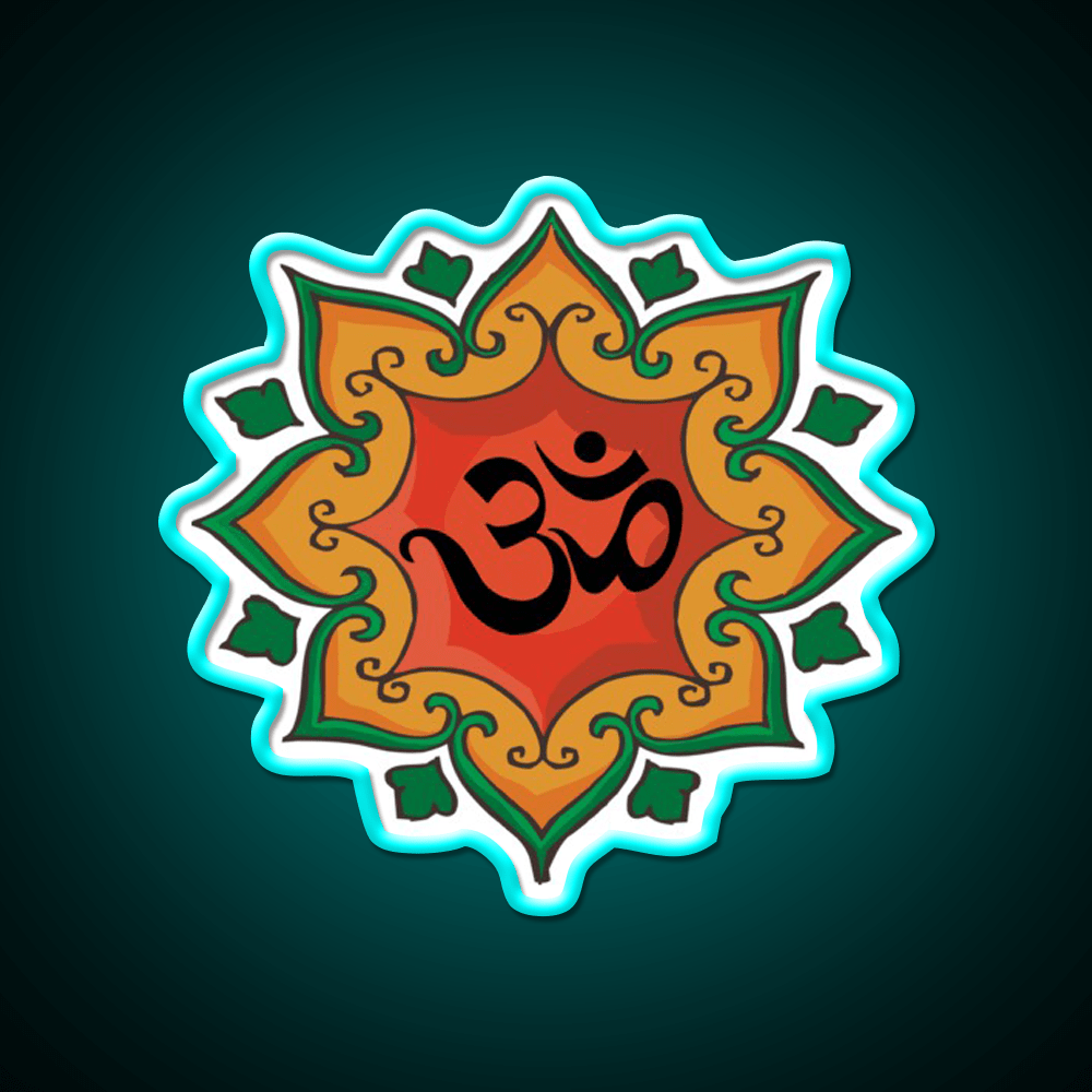 Om India Hindu Hinduism Yoga Led Neon Sign For Wellness Space Rgb Color - Shineneon