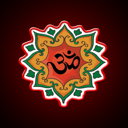 Om India Hindu Hinduism Yoga Led Neon Sign For Wellness Space Rgb Color - Shineneon