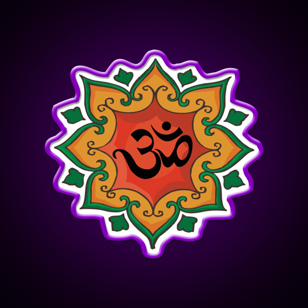 Om India Hindu Hinduism Yoga Led Neon Sign For Wellness Space Rgb Color - Shineneon