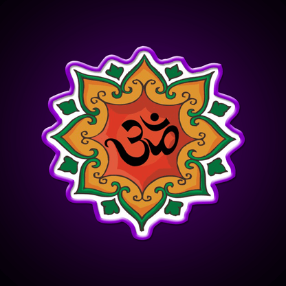 Om India Hindu Hinduism Yoga Led Neon Sign For Wellness Space Rgb Color - Shineneon