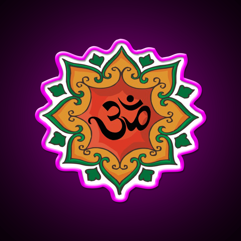 Om India Hindu Hinduism Yoga Led Neon Sign For Wellness Space Rgb Color - Shineneon