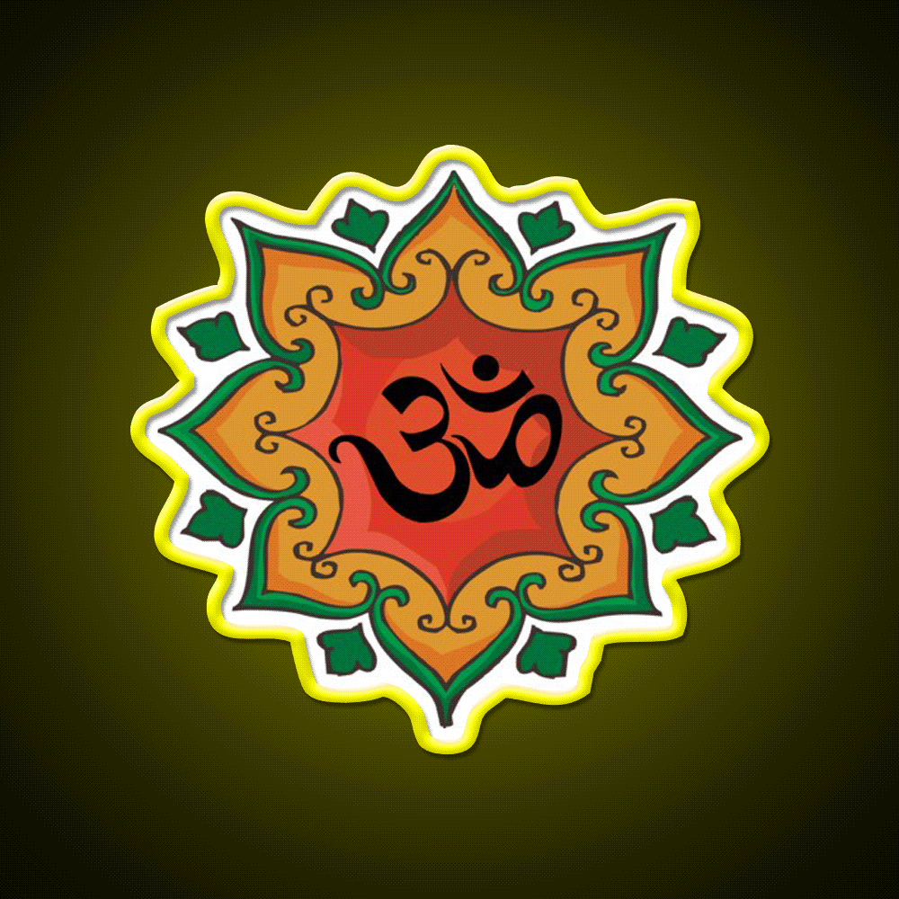 Om India Hindu Hinduism Yoga Led Neon Sign For Wellness Space Rgb Color