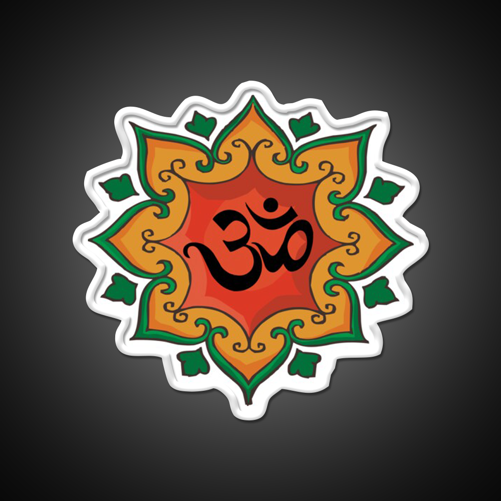 Om India Hindu Hinduism Yoga Led Neon Sign For Wellness Space Rgb Color