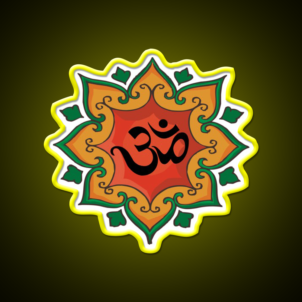 Om India Hindu Hinduism Yoga Led Neon Sign For Wellness Space Rgb Color