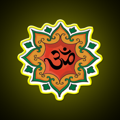 Om India Hindu Hinduism Yoga Led Neon Sign For Wellness Space Rgb Color