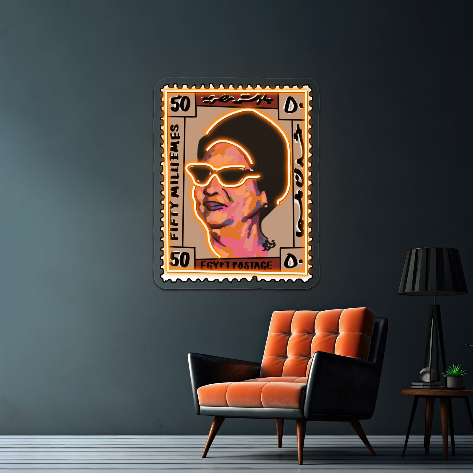 Om Kalthoum Postage Artwork Business Led Sign | Shineneon