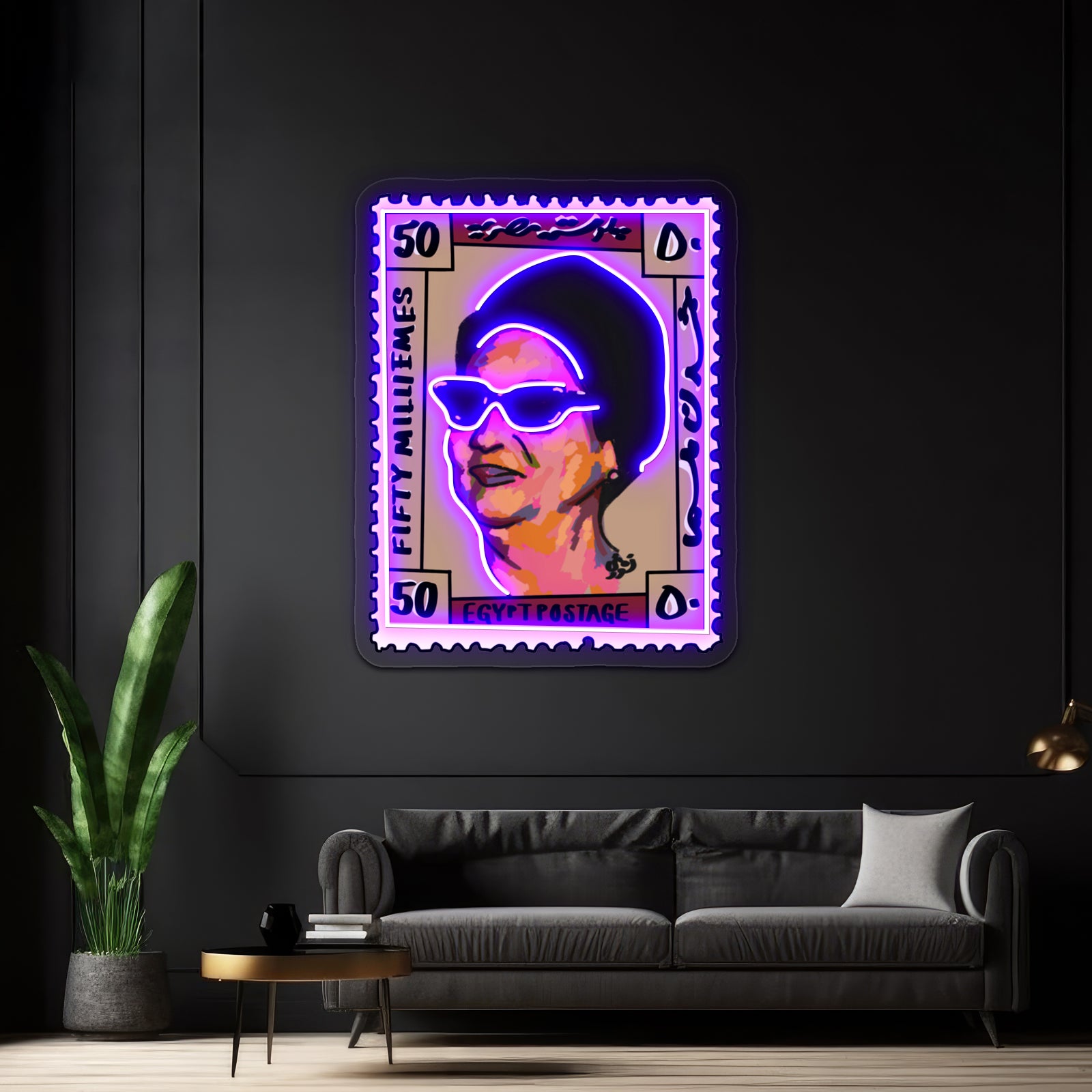 Om Kalthoum Postage Artwork Business Led Sign | Shineneon