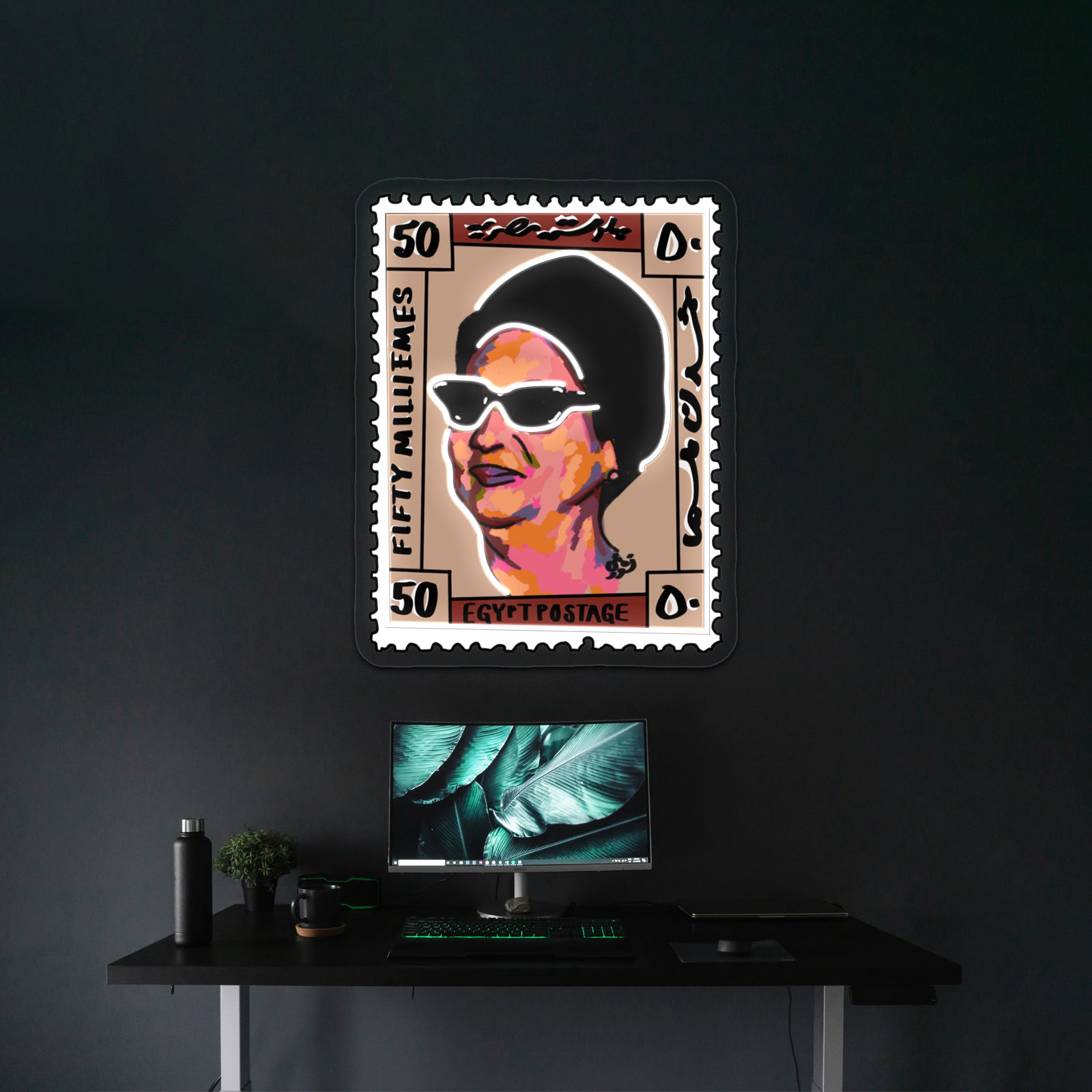 Om Kalthoum Postage Artwork Business Led Sign | Shineneon