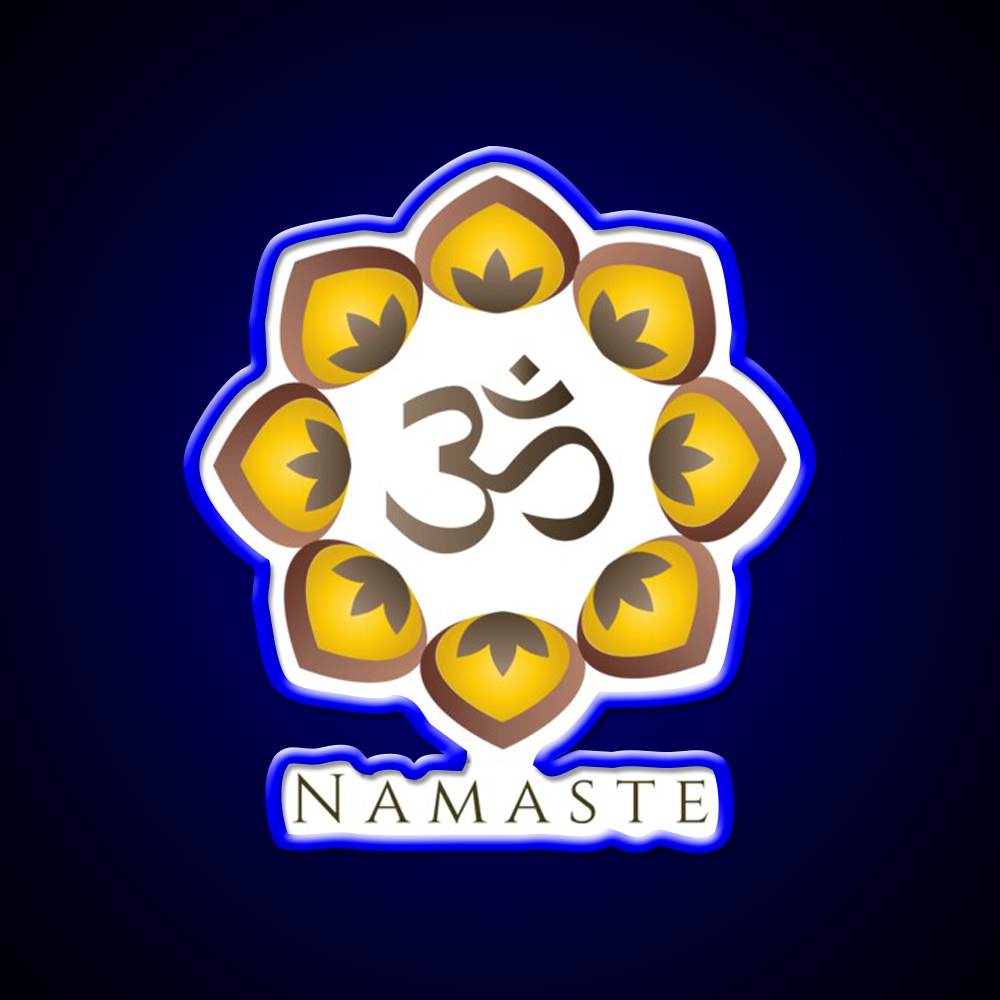 Om Namaste Yoga Led Neon Sign For Wellness Space Rgb Color