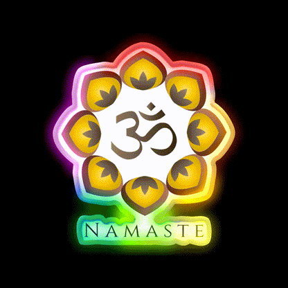 Om Namaste Yoga Led Neon Sign For Wellness Space Rgb Color