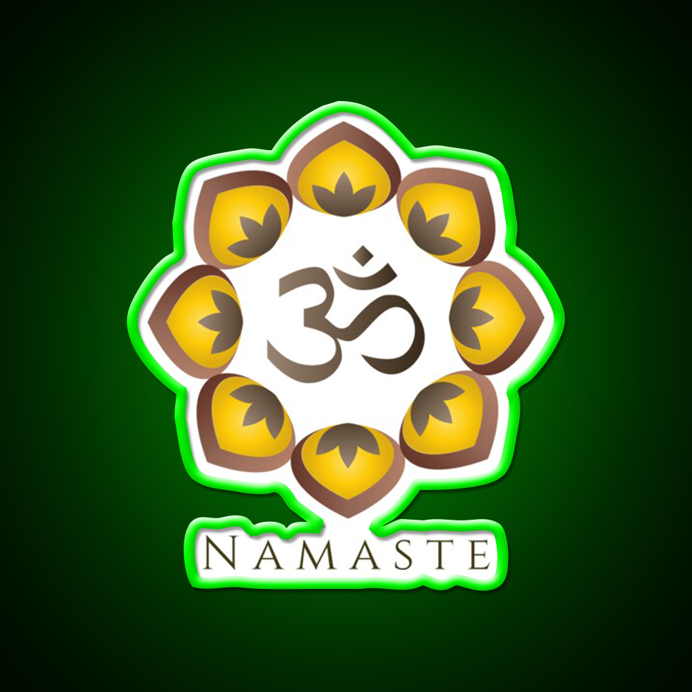 Om Namaste Yoga Led Neon Sign For Wellness Space Rgb Color