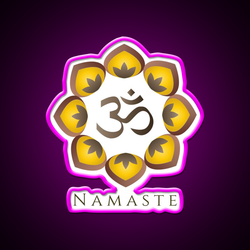 Om Namaste Yoga Led Neon Sign For Wellness Space Rgb Color