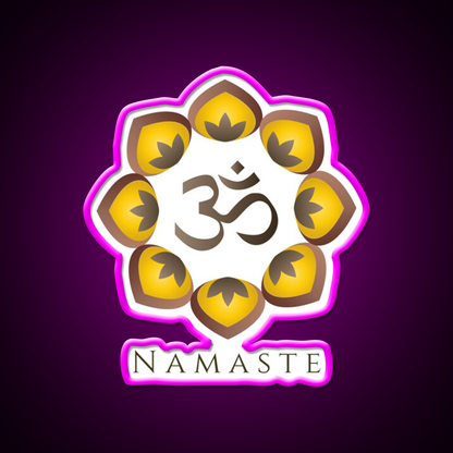 Om Namaste Yoga Led Neon Sign For Wellness Space Rgb Color
