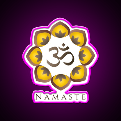 Om Namaste Yoga Led Neon Sign For Wellness Space Rgb Color - Shineneon