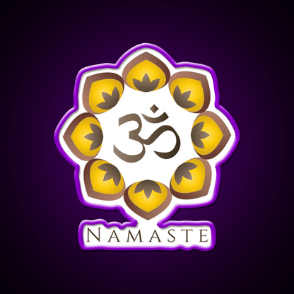 Om Namaste Yoga Led Neon Sign For Wellness Space Rgb Color - Shineneon