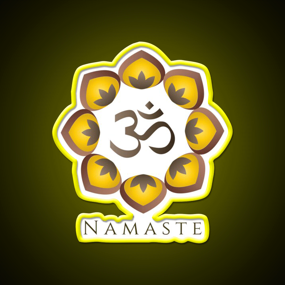 Om Namaste Yoga Led Neon Sign For Wellness Space Rgb Color