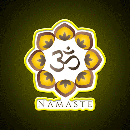 Om Namaste Yoga Led Neon Sign For Wellness Space Rgb Color