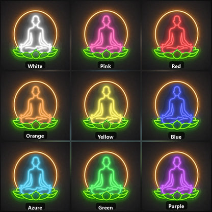 Om Yoga Collective LED Neon Sign Garage Man Cave Neon Sign color grid